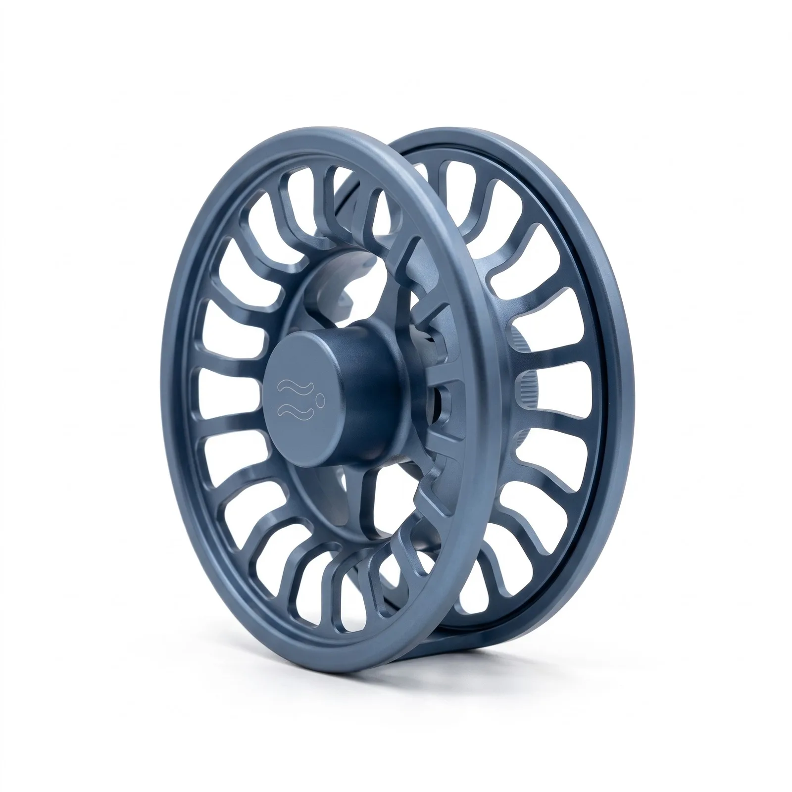 Seam reel spare spool, slate-blue anodised